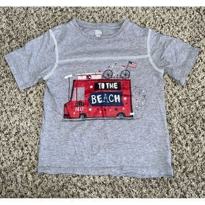 Kids Korner Boys‎ Gray  "To the Beach" short sleeve shirt size 7